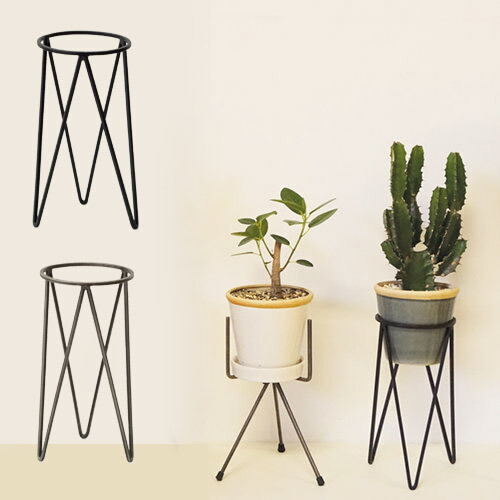【楽天市場】ポットスタンド アイアン フラワースタンド ガーデニング 花台 鉢置き ブラック シルバー 63593 63594 プランター