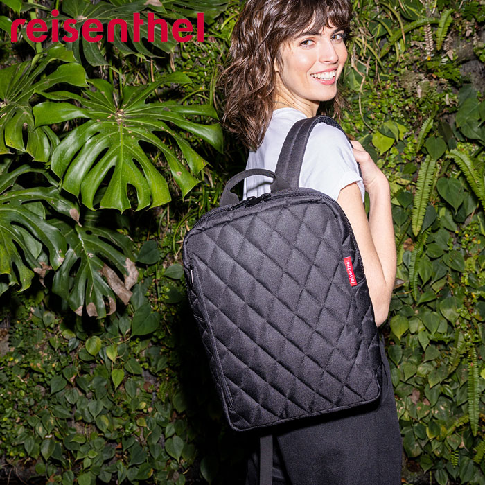 リュック レディース 通勤 ライゼンタール バッグ reisenthel CLASSIC BACKPACK M RHOMBUS 13L リュックサック バックパック 四角 ダブルファスナー 大人 仕事 ビジネスリュック ビジネスバッグ 通学 ノートパソコ|zakka green