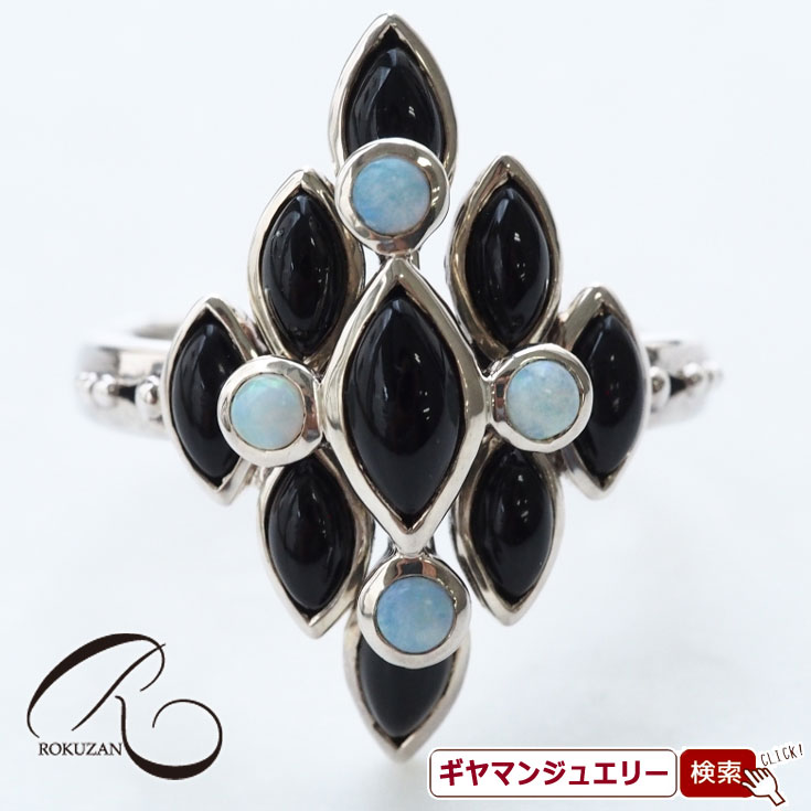【碌山】SV オニキス&オパール リング【碌山ジュエリー 碌山アクセサリー 碌山 ガーネット 碌山 リング 碌山 ネックレス 碌山 ブローチ 碌山 ペンダント 碌山 イヤリング 碌山 ピアス】|Giyaman Jewellery