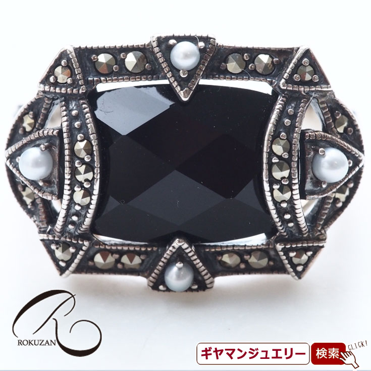 【碌山】SV オニキス＆シードパール 大聖堂 リング【碌山ジュエリー 碌山アクセサリー 碌山 ガーネット 碌山 リング 碌山 ネックレス 碌山 ブローチ 碌山 ペンダント 碌山 イヤリング 碌山 ピアス】｜Giyaman Jewellery