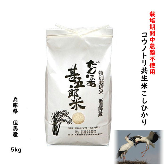 ももふくろう様専用 新米 無農薬コシヒカリ玄米20kg(5kg×4)令和5年産の