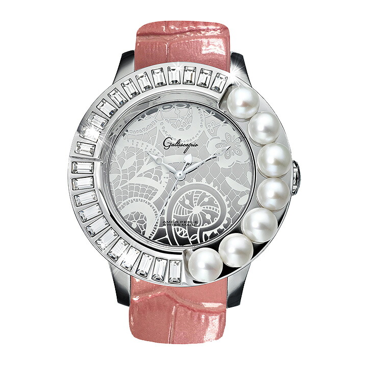 パールのキラキラウォッチ Galtiscopio (ガルティスコピオ) AMOUR PERLE AP6　ピンク レザーベルト｜GLOBAL BRANDING