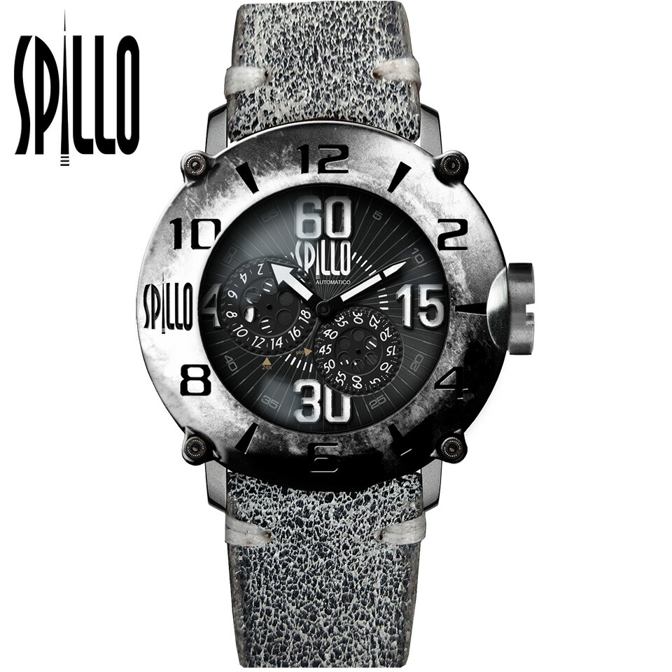 【最大限度2000円引き換え証】 SPILLO（スピーロ）OUTLAW OL917KS-06GRAY スチール写真 白いこと総目録 イタリアンなめし革 メンズ機械類式ウォッチ