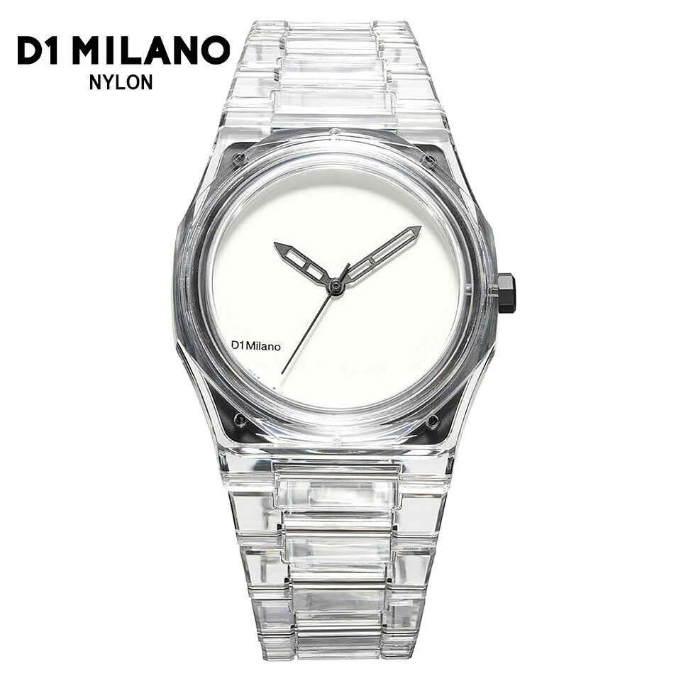 【最大2000円クーポン】 D1 MILANO NYLON NYBJ01 EXP ホワイト ディーワンミラノ ナイロン 透明腕時計 クリアウォッチ 39mm ユニセックス|GLOBAL BRANDING