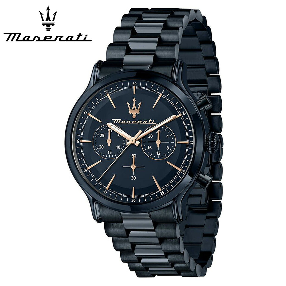 マセラティ ウォッチ エポカ メンズ腕時計 ブルー/ブルー クロノグラフ 42mm SSケース SSブレスレット Maserati Watches EPOCA R8873618032