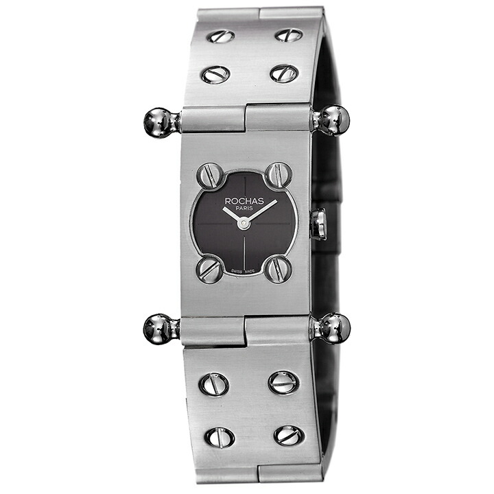 ROCHAS(ロシャス)腕時計 RJ41 ブラック シルバー メタルブレスレット