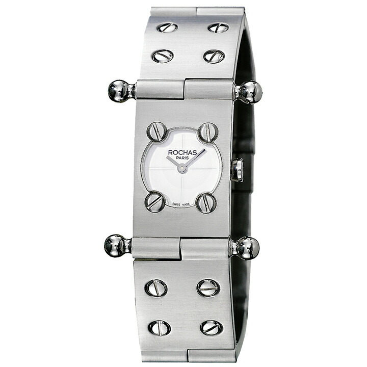 注目ショップ ROCHAS ロシャス 腕時計 RJ42 ホワイト シルバー