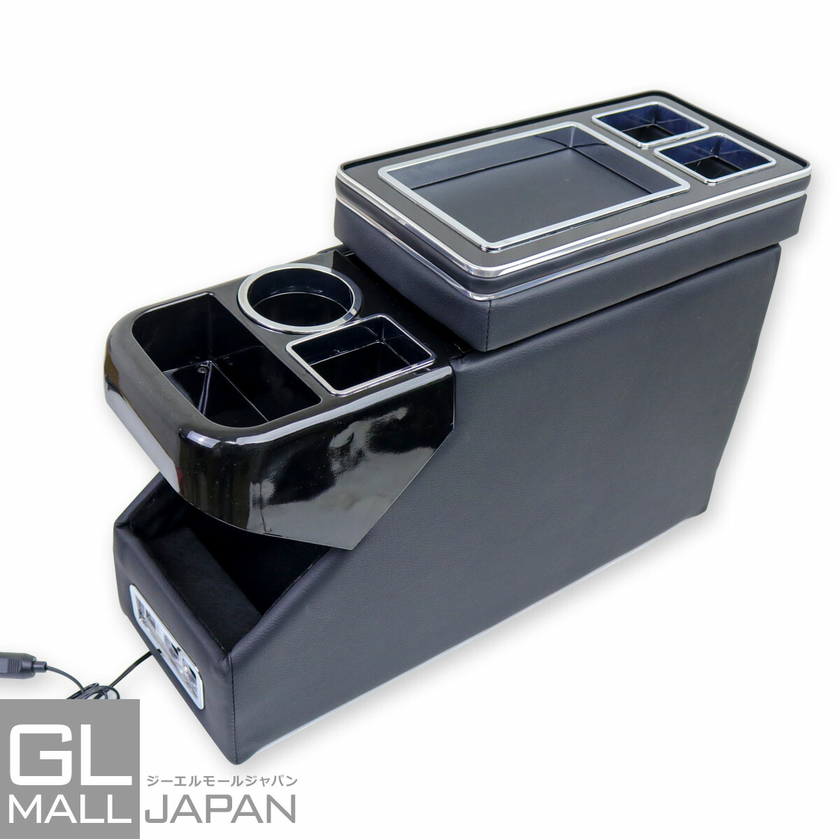 汎用コンソールボックス アームレスト Usbポート2口付 シガーソケット2口付 ドリンクホルダー スマホ 小物 収納 テーブル カスタム ドレスアップ カー用品 Fmcholollan Org Mx