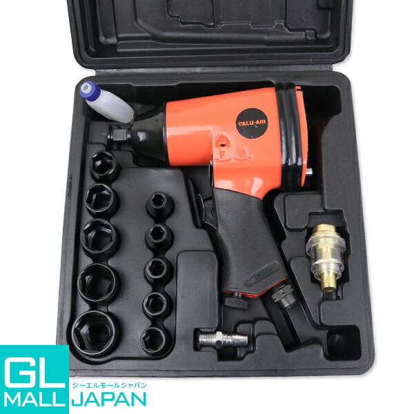 楽天市場 エアインパクトレンチ Type B 17pcs 専用ケース付 締め付けトルク4段階切替 エアー タイヤ交換 Gl楽天市場店