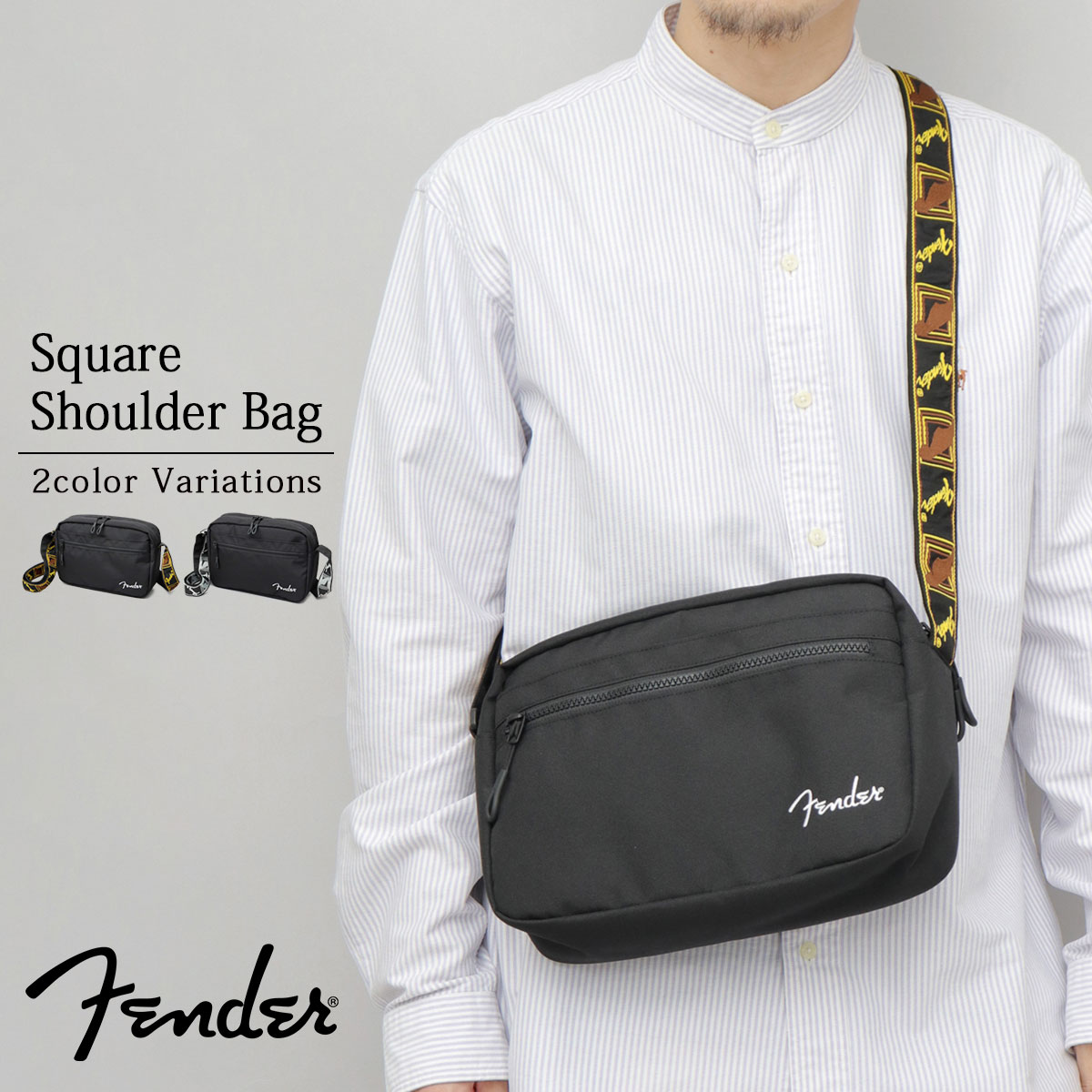 Fender フェンダー ショルダーバッグ メンズ レディース スクエア コーデュラ CORDURA A5 斜め掛け 肩がけ 軽量 多収納 横型 ポケット多数 コンパクト モノグラムストラップ シンプル サブバッグ アウトドア 旅行 フェス カジュアル 6,344円