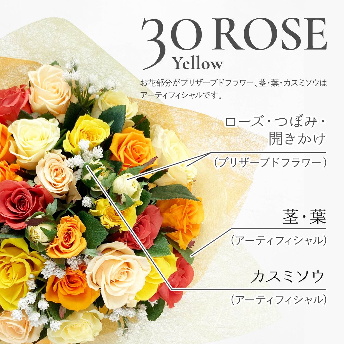 最大93%OFFクーポン 枯れない花束 プリザーブドフラワー 花束 ブーケ 30輪 バラ ギフト 誕生日 結婚記念日 結婚祝い 成人式 入学 卒業  かすみ草 枯れ ない そのまま飾れる ブリザードフラワー プリザードフラワー ブリザーブドフラワー 通販 プレゼント fucoa.cl