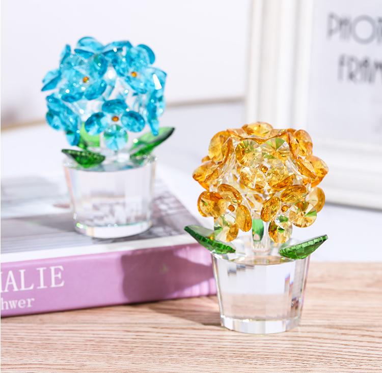楽天市場】ミニチュア クリスタル ガラスフラワー 置物 クリスタル装飾