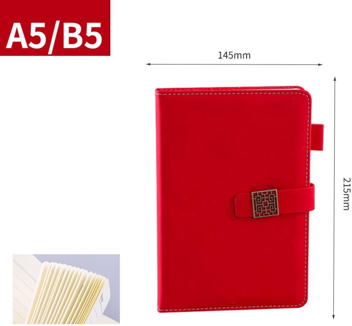 手帳 A5サイズ 2冊入り かわいい 横罫線入り しおり付き 大人 3レッド メモ手帳 ノート手手帳 PUレザー マグネットタイプ 罫線入り ビジネス手帳 スケジュール手帳 文房用品 ペンホルダー 日