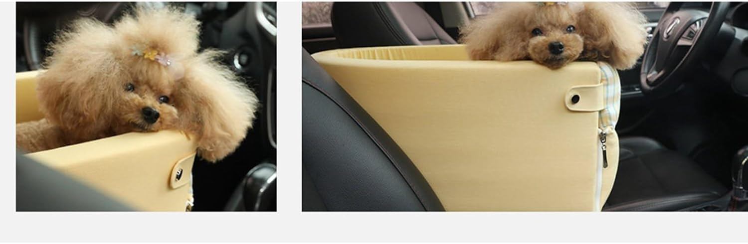 犬 猫用 ペットドライブボックス 座席シート 助手席用 ペット用ドライブシート 固定シートベルト 中型犬 猫用 犬猫座布団用 カーキャリアの巣 滑り止め 耐摩耗 洗濯可 汚れ防止 車ベッド 通院 黄色｜グラムガジェットガール