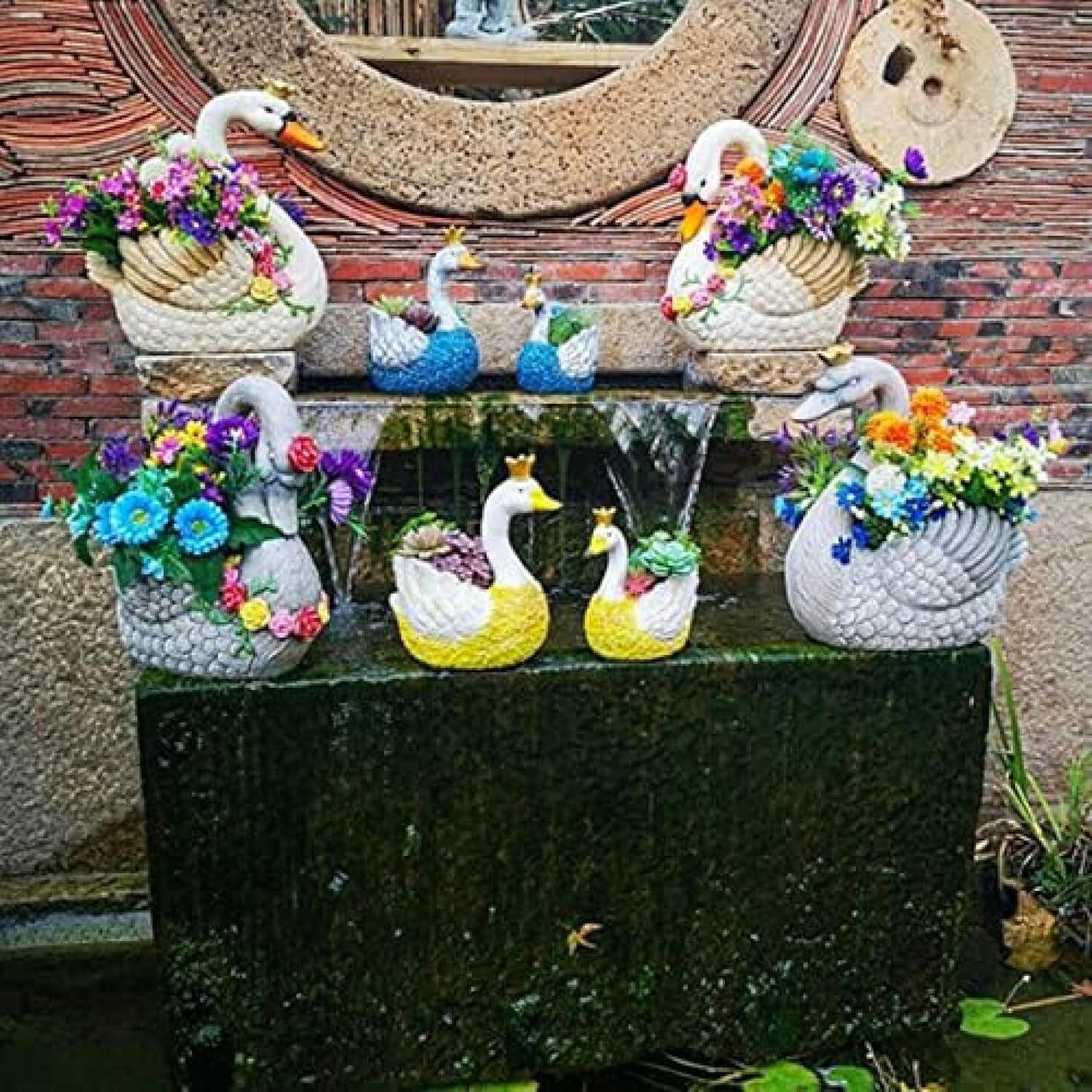 楽天市場】スワン 白鳥 プランター 穴有り 4号 ガーデン オーナメント