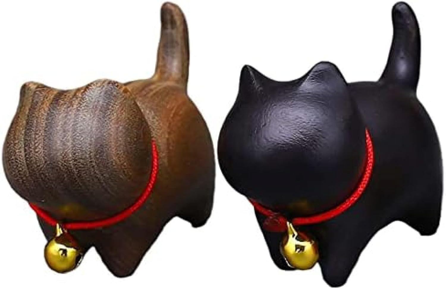 猫 置物 小さい 招き猫 招福 2個セット 玄関小物 インテリア 飾り 木製 幸運 招き オブジェ 部屋 飾り 車の置物 プレゼント 誕生日｜グラムガジェットガール