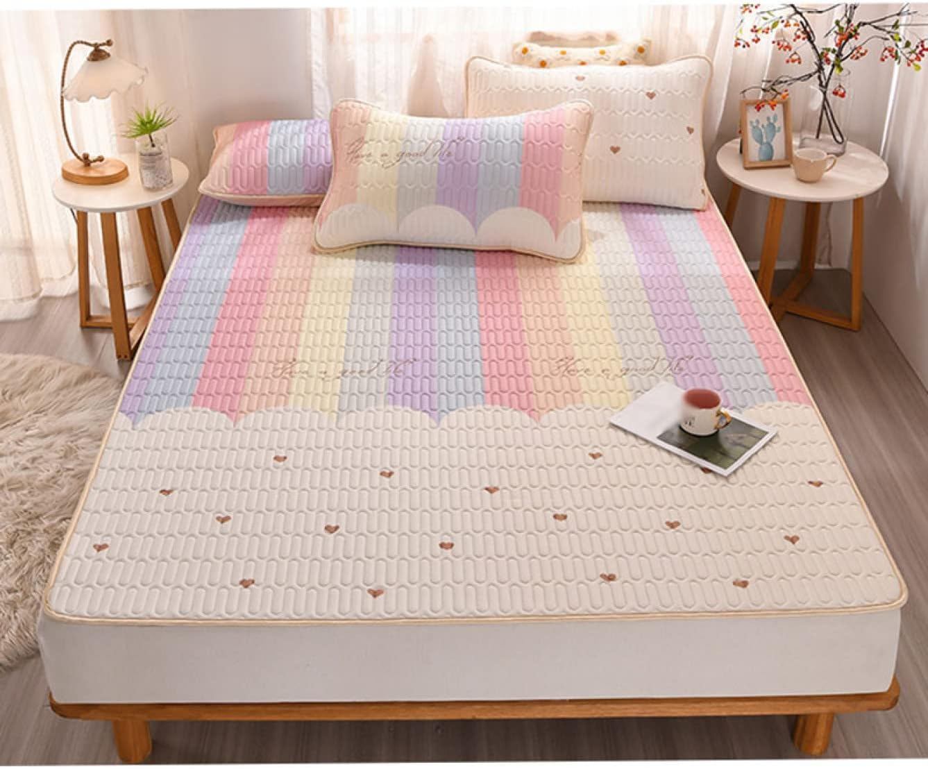 マットレスパッド 夏用 敷パッド かわいい カラー ベタつかない ベッド 敷きパッド シングル 防ダニ 抗菌防臭 吸汗 速乾 180*200cm ベットパッド オールシーズン快適 敷きパッド ひんやり