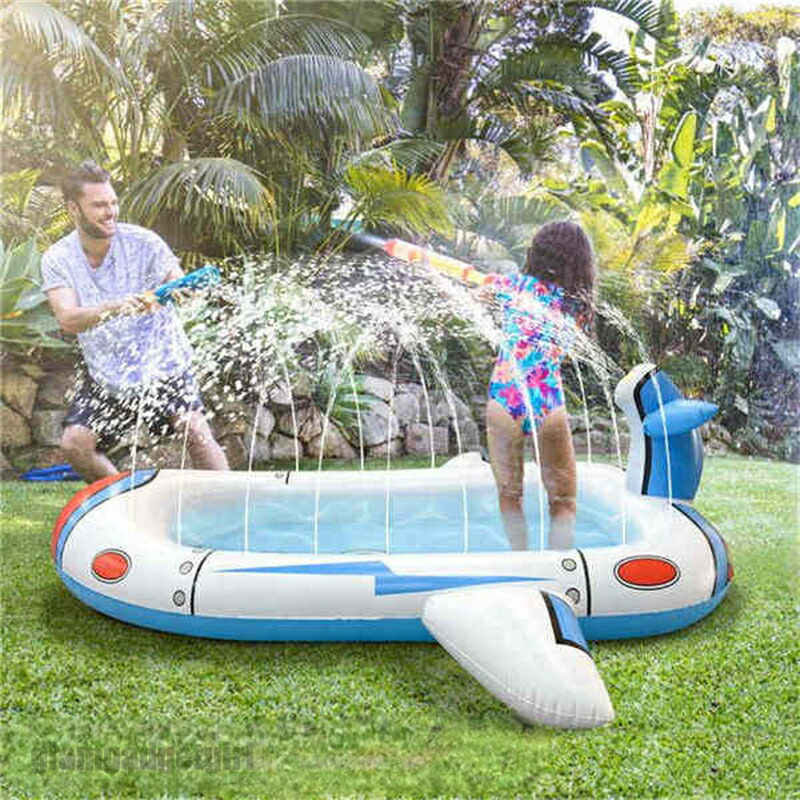 噴水プール 子供プール 大きい 水遊び おもちゃ ビニールプール ウォーター プレイマット 噴水プール 家庭用プール 子供プール ビニールプール 中型 小型 プール子供用 親子遊び 180*100cm 芝生遊び 庭 プールマット 新生活