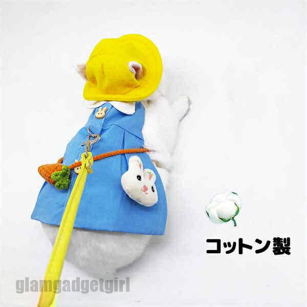 ハーネス リード 服 セット ウサギ 小動物 脱出防止 胴輪 散歩 お出かけ 写真撮り 道具 果物デザイン リード付き おしゃれ かわいい ペット用 小動物用 ペット ペットグッズ ウサギグッズ 小動物グッズ プレゼント 新生活