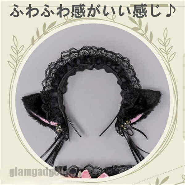 仮装 COSPLAY 猫耳 猫 コスプレ パーティー 尻尾付き 5点セット カチューシャ 生放送 獣耳 女の子 女性 可愛い かわいい イベント 衣装 学園祭 巫女 動物コス コスチューム 動物 プレゼント 新生活