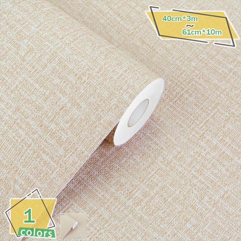 壁紙 無地 のり付き 61cm*3m おしゃれに リビング トイレ DIY リフォーム 接着剤次第で賃貸OK 壁紙シールはがせる 無地 織物調 壁紙シール 麦わら織りの質感 リネン壁紙 リメイクシート 3D 厚手 自己粘着 模様替え 補修 多用途 ふすま紙