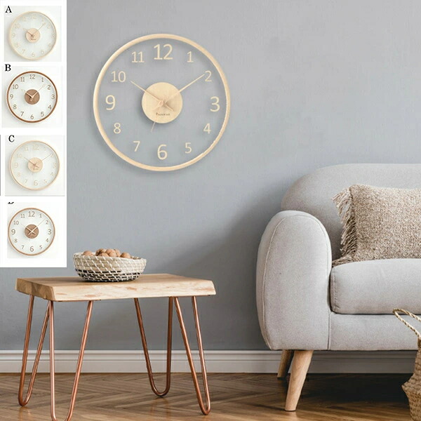 北欧掛時計リビング家庭用ミュート掛け時計田園芸術ガラシャ時計 北欧
