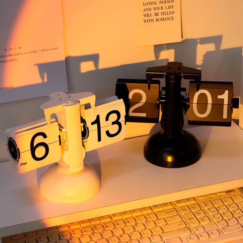 楽天市場】置き時計 フリップクロック 電池式 レトロ パタパタ時計