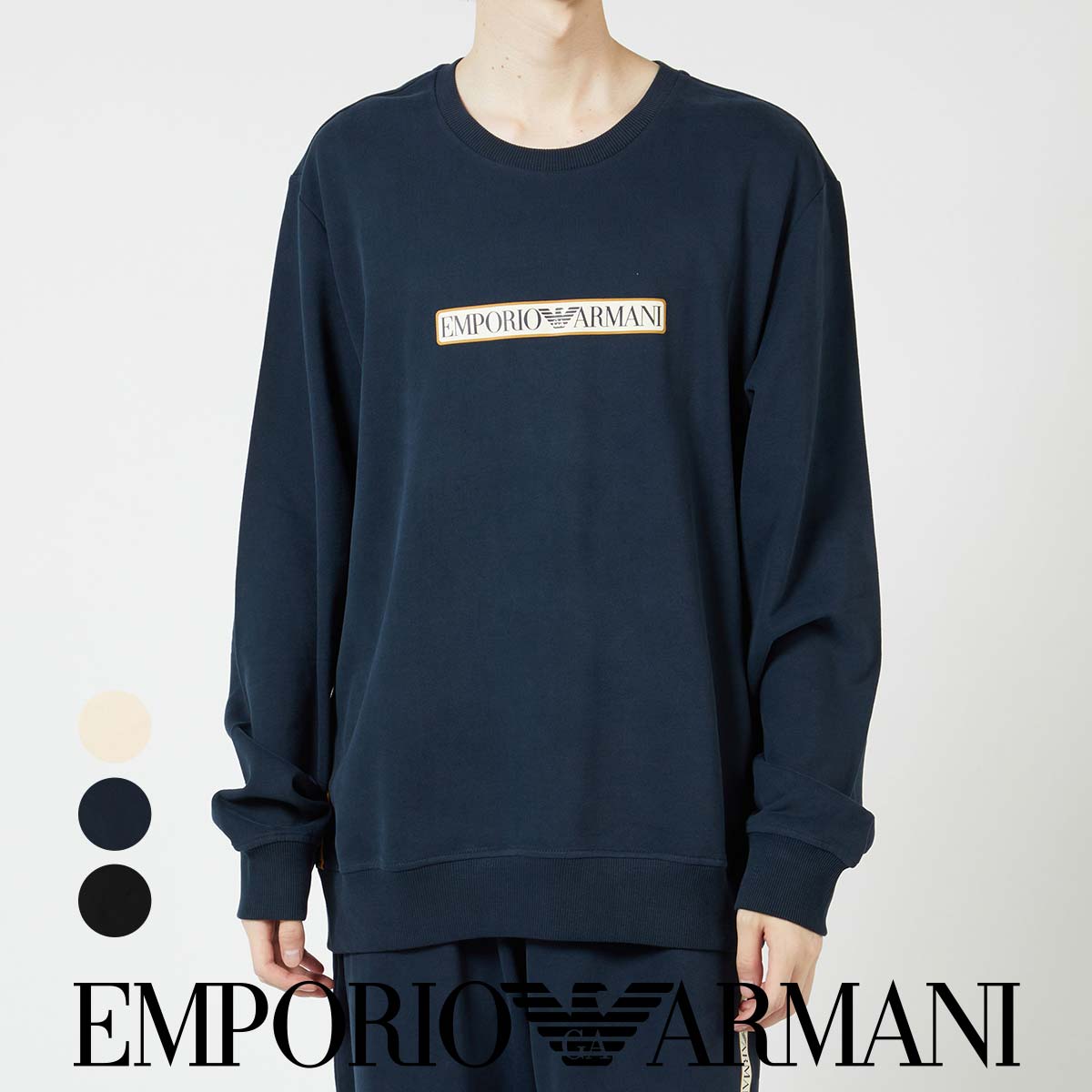 大売り出し！50％OFF  EMPORIO ARMANI エン急性灰白髄炎 アルマーニ BRUSHED TERRY PO CREWNECK  綿織物100% 労働者の一団のど首 長袖 ティーシャツ トレイナー  メンズ 成人男性 調教師 メンズ EU大きさ  差し上げ物 無料ラッピング 差し上げ物 54085735 堅苦しさ販売店 定め事商いもの