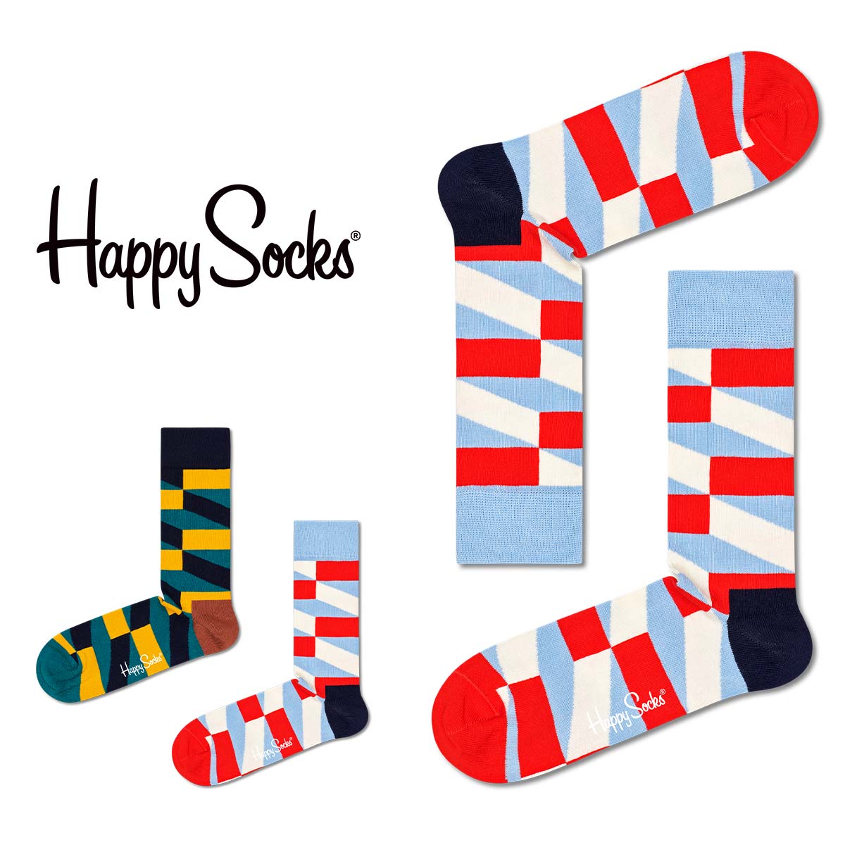 Happy Socks ハッピーソックス Jumbo Filled Optic ジャンボ フィルド オプティック クルー丈 ソックス 靴下 紳士 メンズ  レディス 男性 プレゼント 贈答 ギフト 10211090 優れた品質