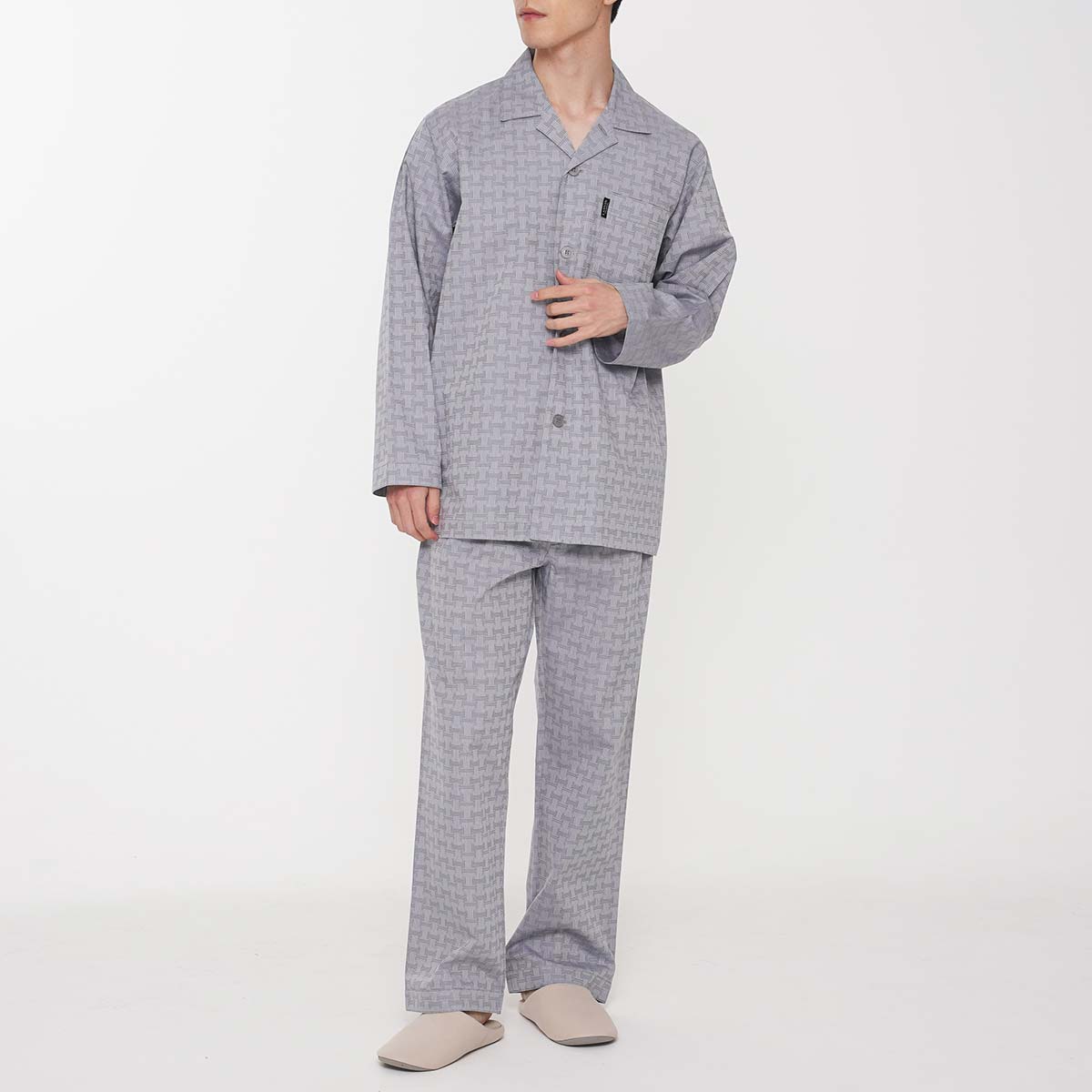 LANVINCOLLECTIONランバンコレクション【S・M・Lサイズ】サテンJL先染めモノグラムジャガードパジャマメンズ男性紳士プレゼント父の日ギフト54420001公式ショップ正規ライセンス商品