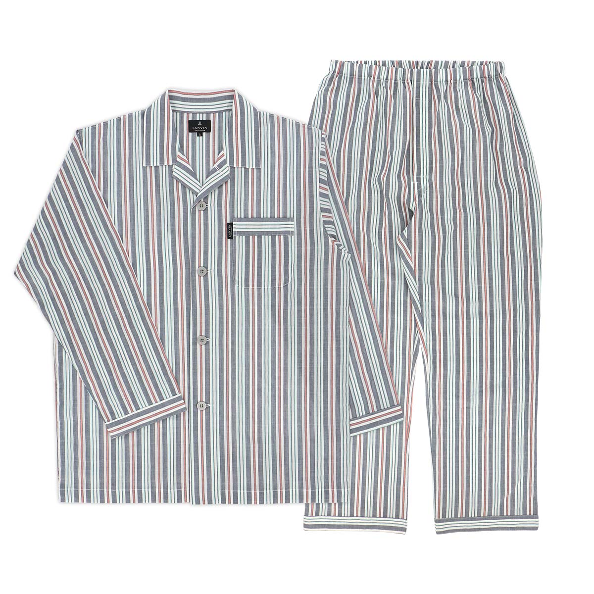 レビューを書けば送料当店負担 Lanvin Collection ランバン コレクション 先染め 綿 ストライプ 長袖 パジャマ メンズ シャツ 前ボタン 部屋着 ルームウェア ブランド 日本製 男性 紳士 プレゼント ギフト 公式ショップ 正規ライセンス商品 Www Tonna Com