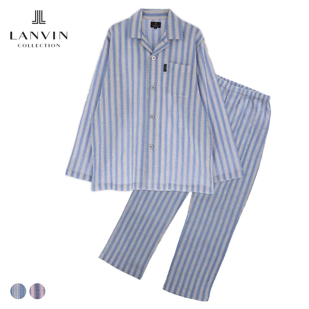 【美品】LANVIN SPORT ストライプジャケット　水色　ランバン　44 チェックツィードジャケット | LANVIN COLLECTION (Women)/ランバン
