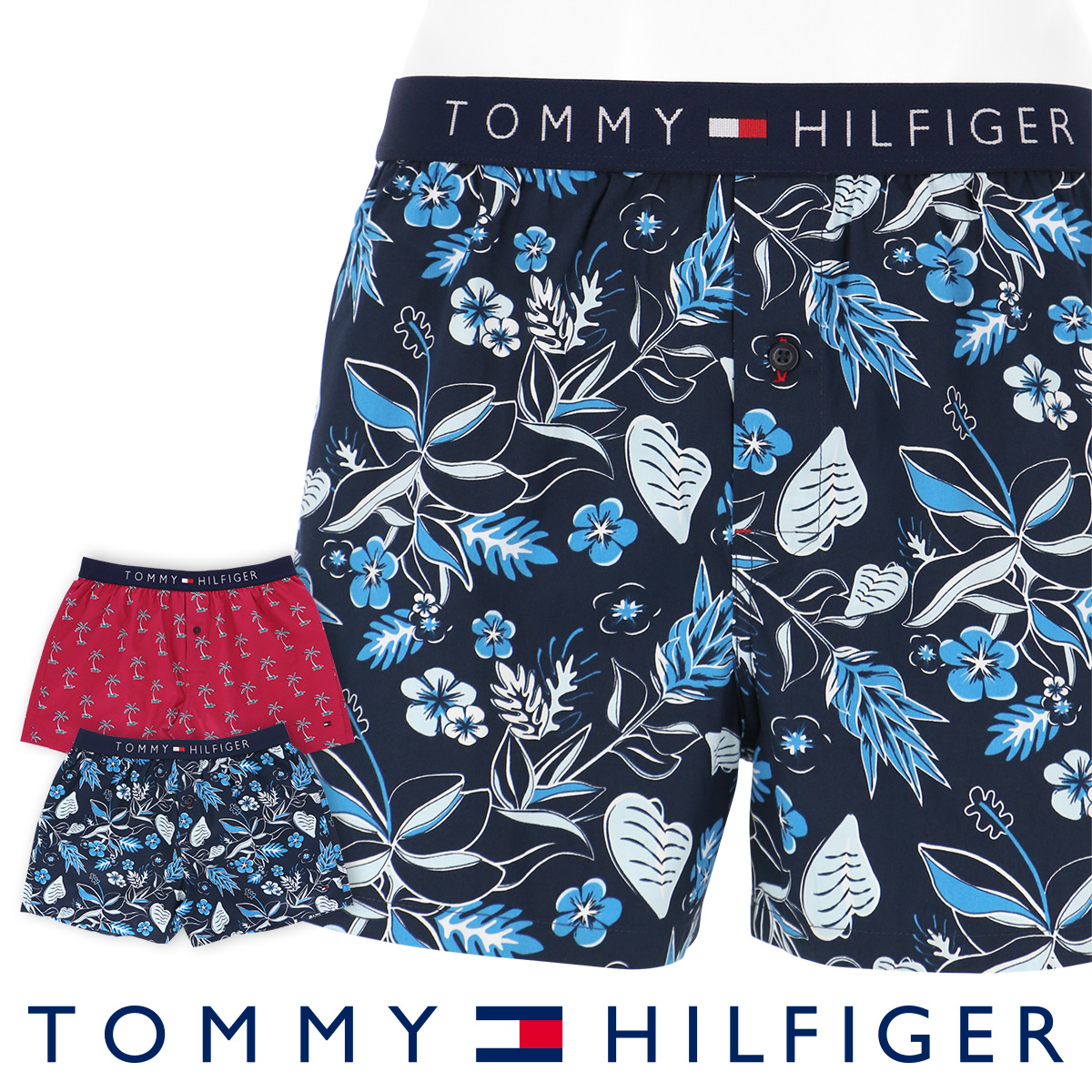 セール！40％OFFTOMMY HILFIGER｜トミーヒルフィガーCOTTON ICON WOVEN BOXER HAWAIIコットン アイコン ウーブン ボクサー ハワイ コットン トランクス5338-0505男性 メンズ プレゼント 父の日 ギフトポイント10倍