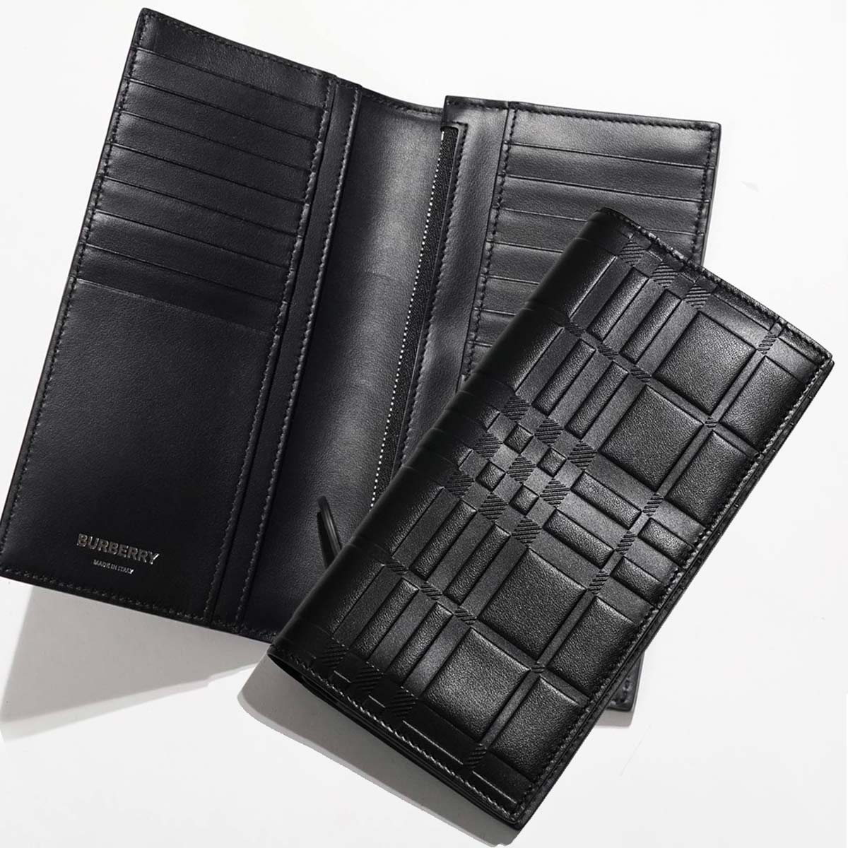 バーバリー ラウンドファスナー長財布 レザー ブラック 80840711 BURBERRY バーバリー 財布 メンズ ラウンドファスナー長財布