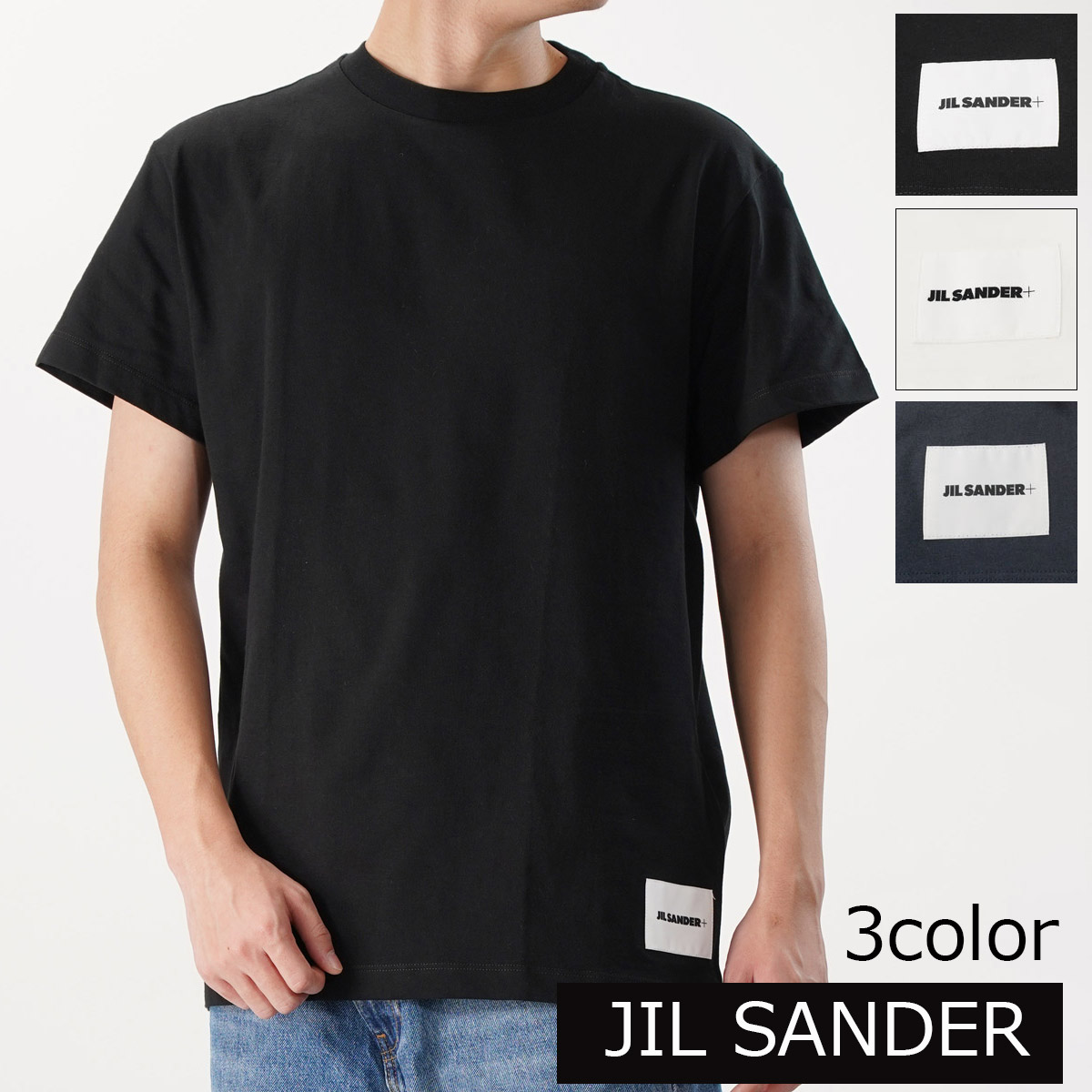 直営店☆JIL SANDER☆SALE! クルーネック 半袖 ニット Tシャツ Jil Sander ニット Tシャツ | ブラック | FARFETCH JP