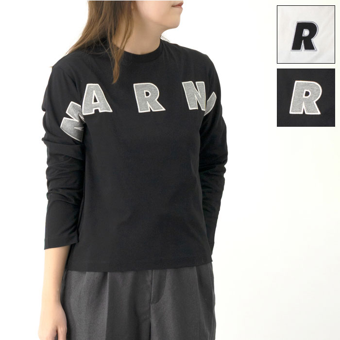 MARNI KIDS マルニキッズ【大人もOK】長袖Tシャツ M01263 M00RF レディース キッズ カットソー ロゴT ガールズ クルーネック[po_five]｜GLANCEED（グランシード） 8,506円