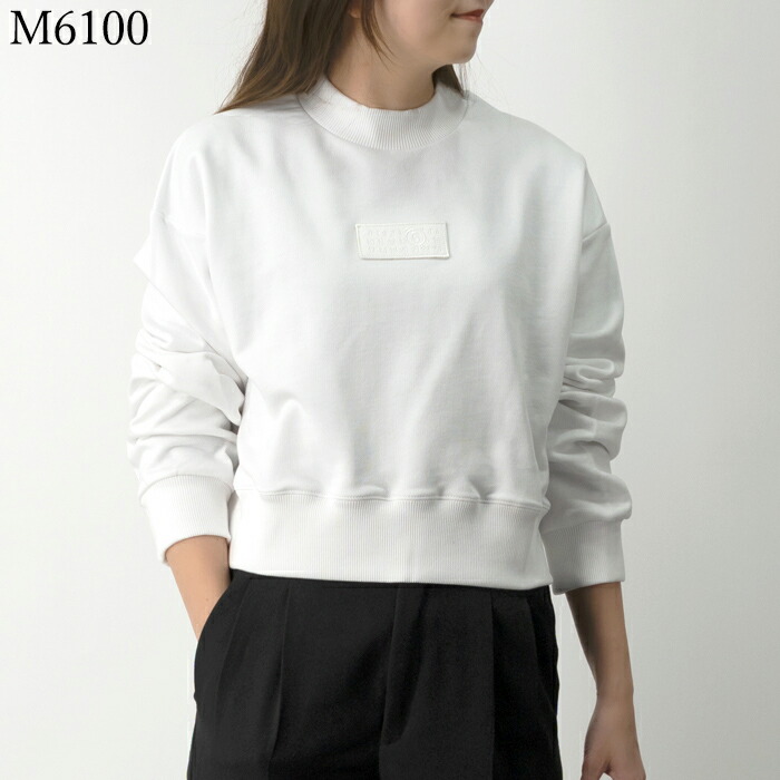 MM6 KIDS Maison Margiela メゾン マルジェラ キッズ【大人もOK】スウェット トレーナー M60904 MM04H M6100 レディース ガールズ スウェットシャツ クロップド丈 ロゴ刺繍パッチ[po_five]｜GLANCEED（グランシード）