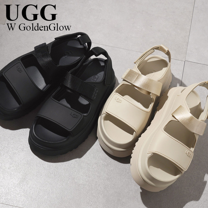 UGG アグ サンダル 1152685 W GoldenGlow ゴールデングロウ レディース プラットフォーム ストラップ ロゴ シューズ 靴 ゴールデングロー[po_five]｜GLANCEED（グランシード）