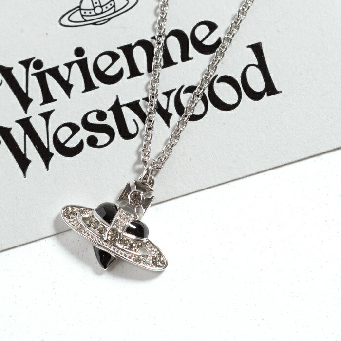 ヴィヴィアンウエストウッド MAN DIAMANTE HEART PENDANT Man. Diamante Heart Pendant Necklace in RUTHENIUM-PLATINUM