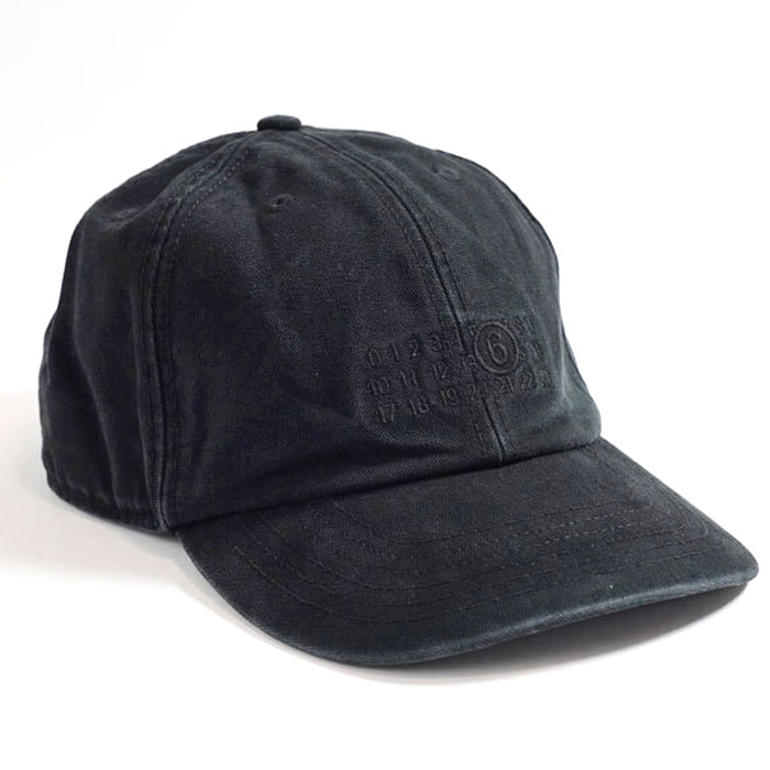 MM6 Maison Margiela ブラックキャップ S/M MM6 エムエムシックス メゾンマルジェラ ベースボールキャップ