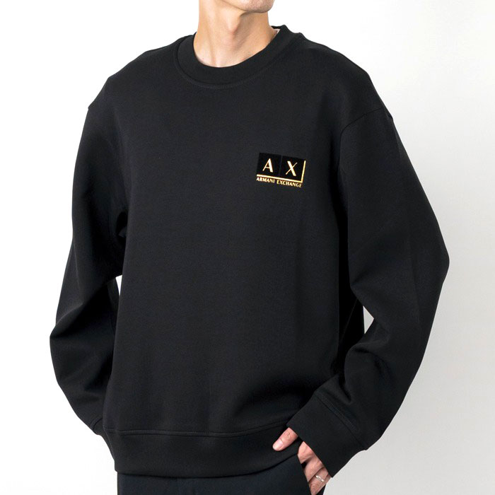 アルマーニエクスチェンジ　トレーナー　black ARMANI EXCHANGE アルマーニ エクスチェンジ トレーナー スウェット