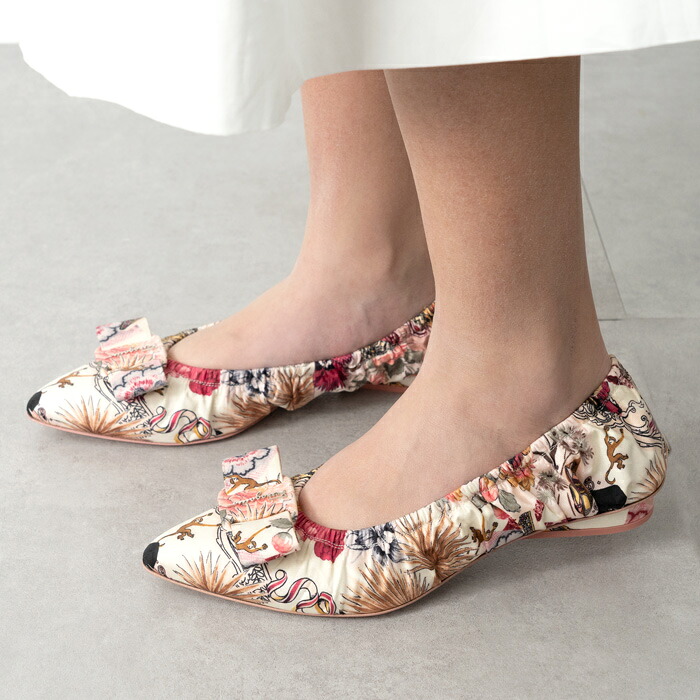 【FLAT PRICE】FERRAGAMO フェラガモ パンプス VIVA RUFF T 0736617 BONE レディース リボン ボタニカル 花柄[po_nijyuu]｜GLANCEED（グランシード）