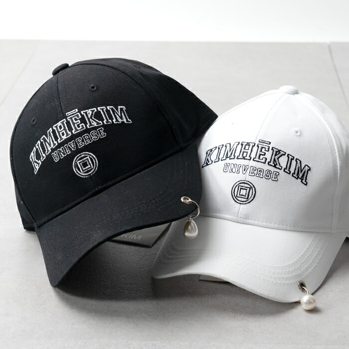 【FLAT PRICE】KIMHEKIM キムヘキム キャップ 帽子 PEARL PIERCED BASEBALL CAP KHK-HT04 KHK-HT05 レディース コットン パール ロゴ ベースボールキャップ[po_ten][fs_26]｜GLANCEED（グランシード）