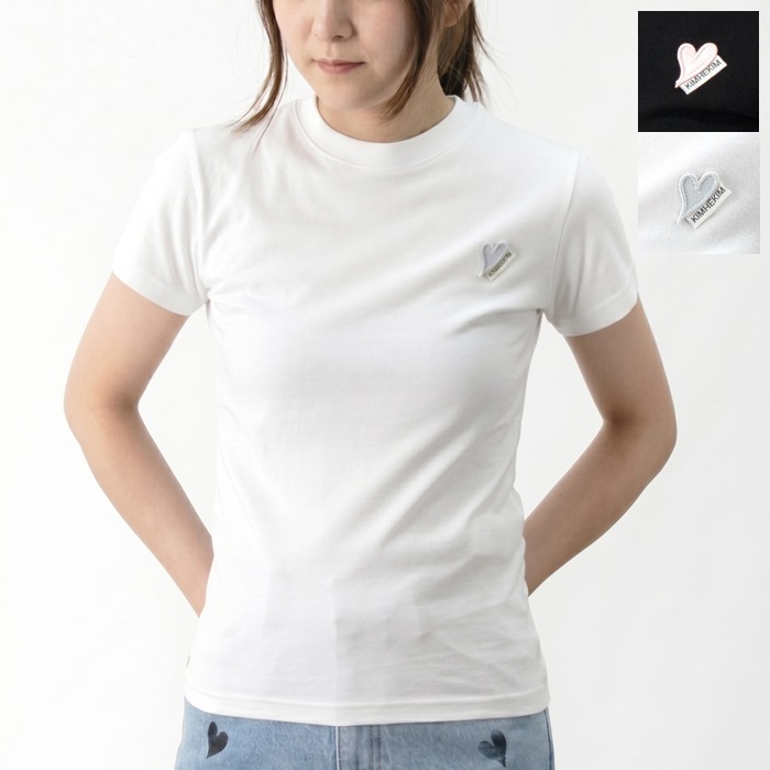 KIMHEKIM キムヘキム 半袖Tシャツ MINI HEART PATCH SLIM FIT T-SHIRT ZF5JS07 レディース スリムフィット ハートパッチ[po_one]