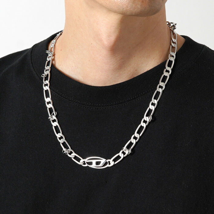 DIESEL ディーゼル ネックレス DX1600040 メンズ レディース ユニセックス チェーンネックレス オーバルDロゴ[po_five]｜GLANCEED（グランシード）