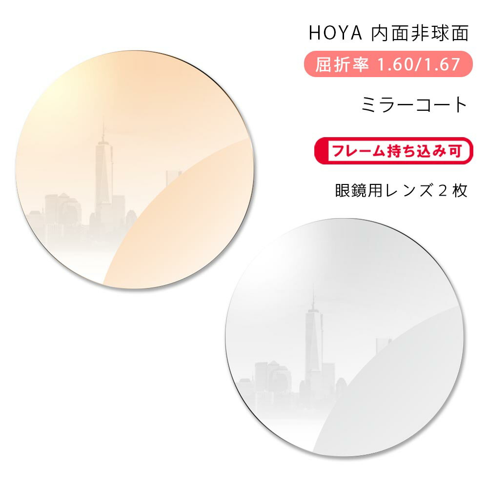 【メガネレンズ交換】内面非球面 ホヤ ニュールックス RF 1.60/1.67 ヴィーナスガードコート パール ミラーコート HOYA NULUX RF VG PEAL RUV MIRROR