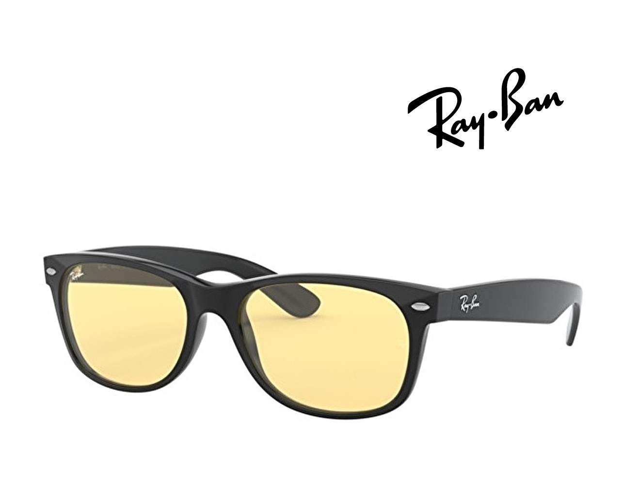 Ray-Ban レイバン れいばん サングラス NEW WAYFARER / ニューウェイファラー RB2132F 601/R6 55サイズ フレームカラー ブラック　レンズカラー イエロー 「国内正規商品」「保証付き」 [ミニドライバー] ＋ [ドライタイプメガネ拭き付属]｜GLASS SHOP DREAM