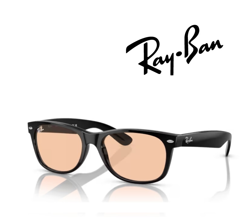 Ray-Ban レイバン れいばん サングラス NEW WAYFARER / ニューウェイファラー RB2132F 601/4B 55サイズ フレームカラー ブラック　レンズカラー ライト ピンク 「国内正規商品」「保証付き」 [ミニドライバー] ＋ [ドライタイプメガネ拭き付属]｜GLASS SHOP DREAM