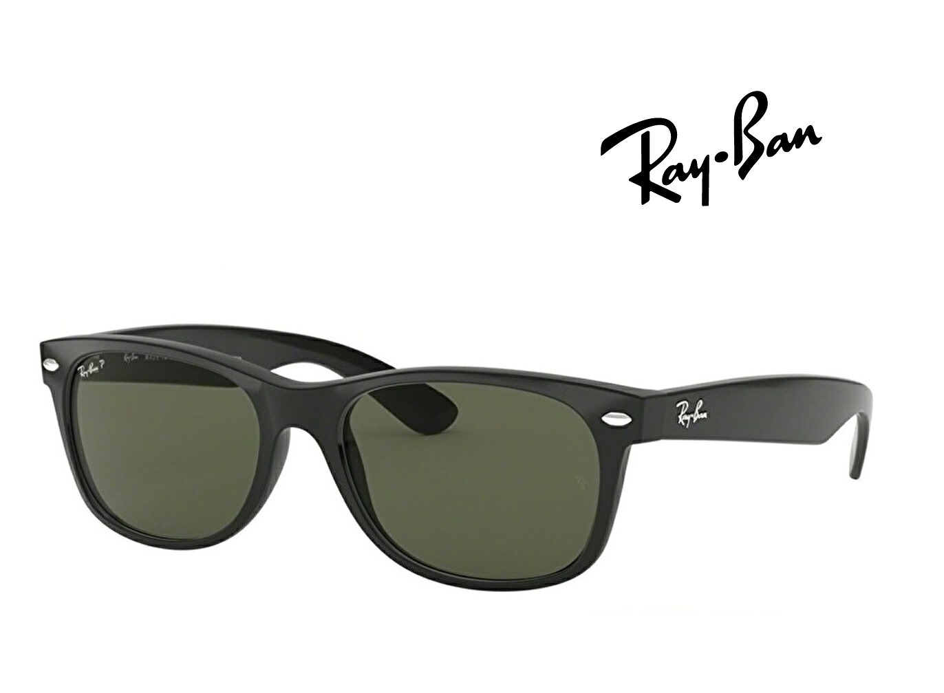 Ray-Ban レイバン れいばん サングラス NEW WAYFARER / ニューウェイファラー RB2132F 901/58 58サイズ フレームカラー ブラック　レンズカラー グリーンクラシックG-15 偏光レンズ 「国内正規商品」「保証付き」 [ミニドライバー] ＋ [ドライタイプメガネ拭き付属]