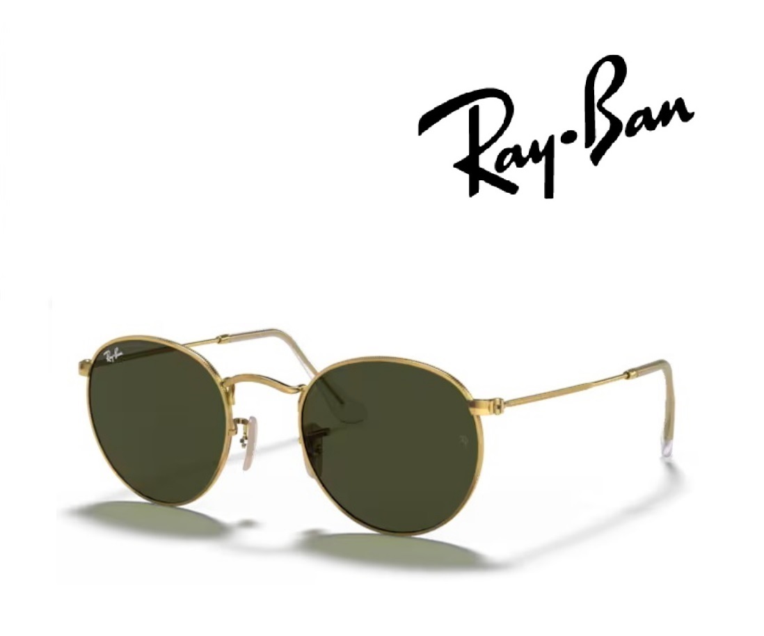 Ray-Ban サングラス レイバン れいばん ROUND METAL ラウンドメタル RB3447 001 50サイズ フレームカラー アリスト ゴールド レンズカラー グリーン G-15 メンズ レディース ユニセックス 「国内正規商品」「保証付き」 [ミニドライバー ＋ ドライタイプメガネ拭き付属]